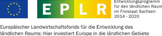 Logo Entwicklungsprogramm für den ländlichen Raum im Freistaat Sachsen 2014–2020 (EPLR), Europäischer Landwirtschaftsfonds für die Entwicklung des ländlichen Raums